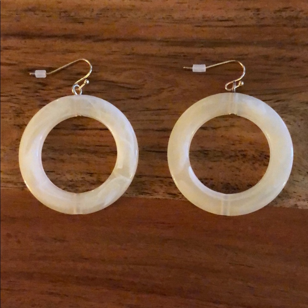 White Resin Hoop Earrings